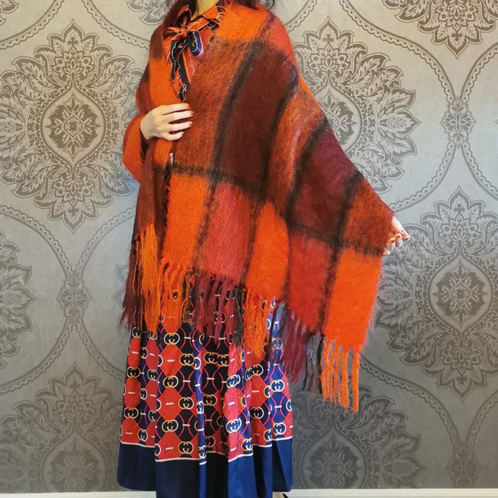 Made in UK extra large mohair wool scarf